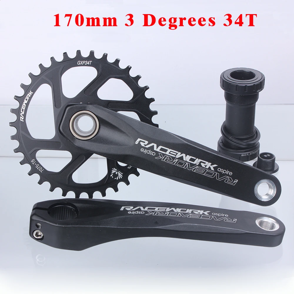 Manivelle VTT 175mm + Plateau 32-38T – Compatible Shimano, Noir, Aluminium