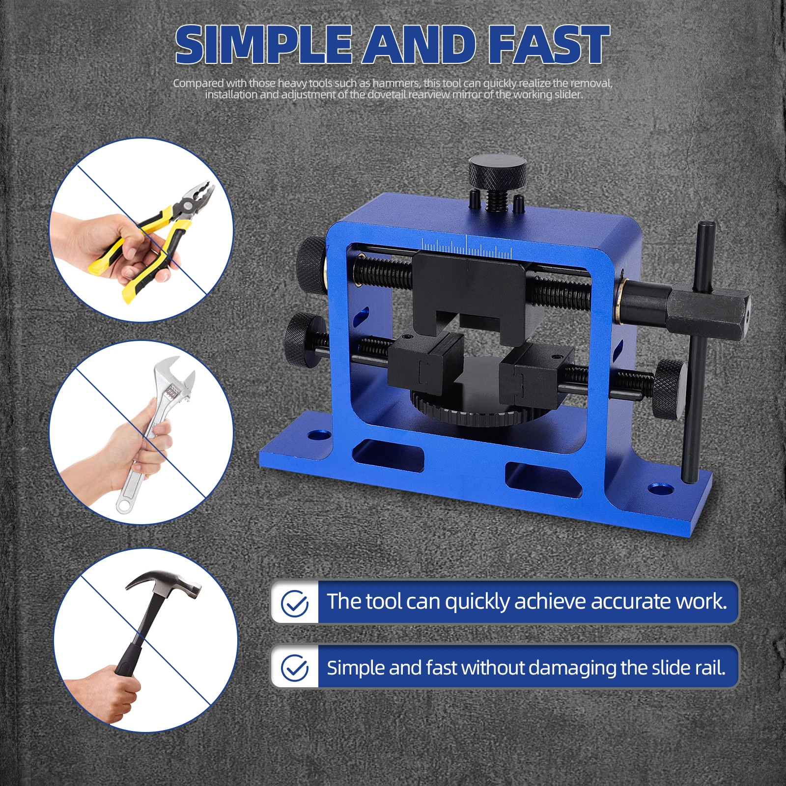 For VTUPRS Mountable Universal Pistol Dovetailed Rear Sight Pusher Tool Kit For Handguns with Free Front Sight Installation Tool