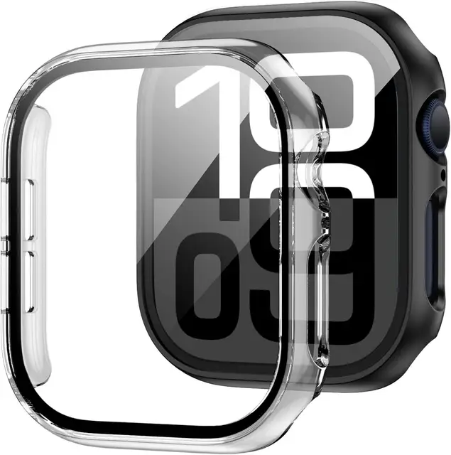 Verre + couvercle pour boîtier de montre Apple 46mm 44mm 40mm 45mm 41mm 42mm 38mm protecteur d'écran iwatch série 10 9 8 7 6 5 3 SE accessoires 1