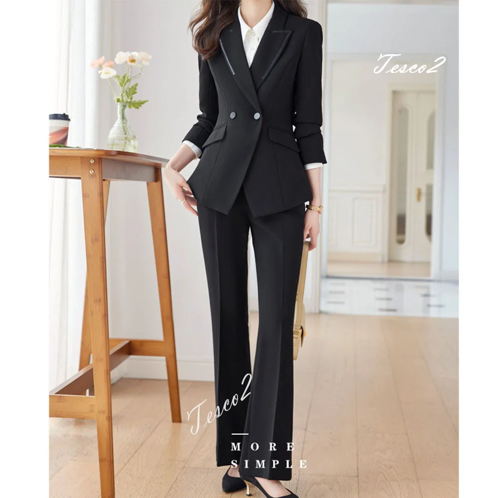 Tesco Women's Fashion Suit 2 Piece Notch Collar With Sequins Blazer+Pants Yellow Black Formal Casual Female Jacket Set For Party