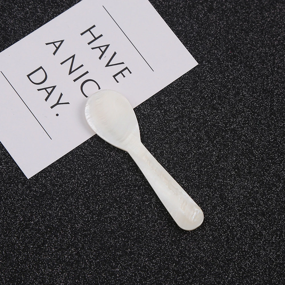 Set 6 Cucchiaini In Madreperla Per Caviale - 9cm, Utensili Eleganti Per Servizio Tavola E Buffet