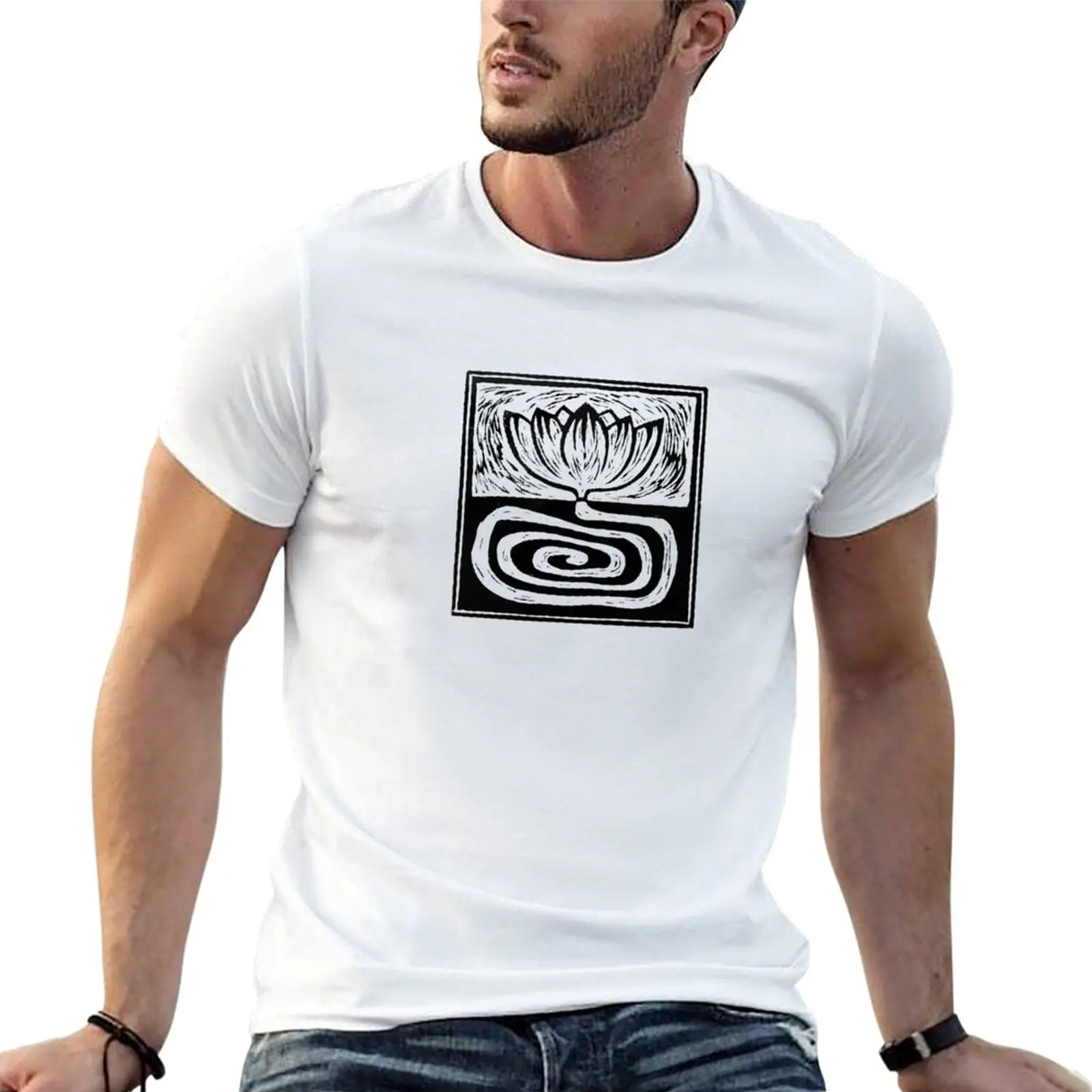 

LOTUS T-Shirt tops vintage Short sleeve tee t shirt for men
