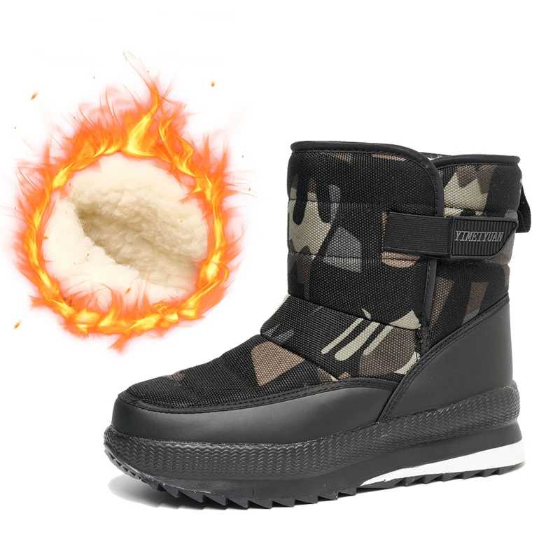 

Snow Boots Woman Winter Fashion Camouflage Anti Slip and Warm Ankle Boot Couples Casual Cotton-padded Shoes Bota De Vaqueiro