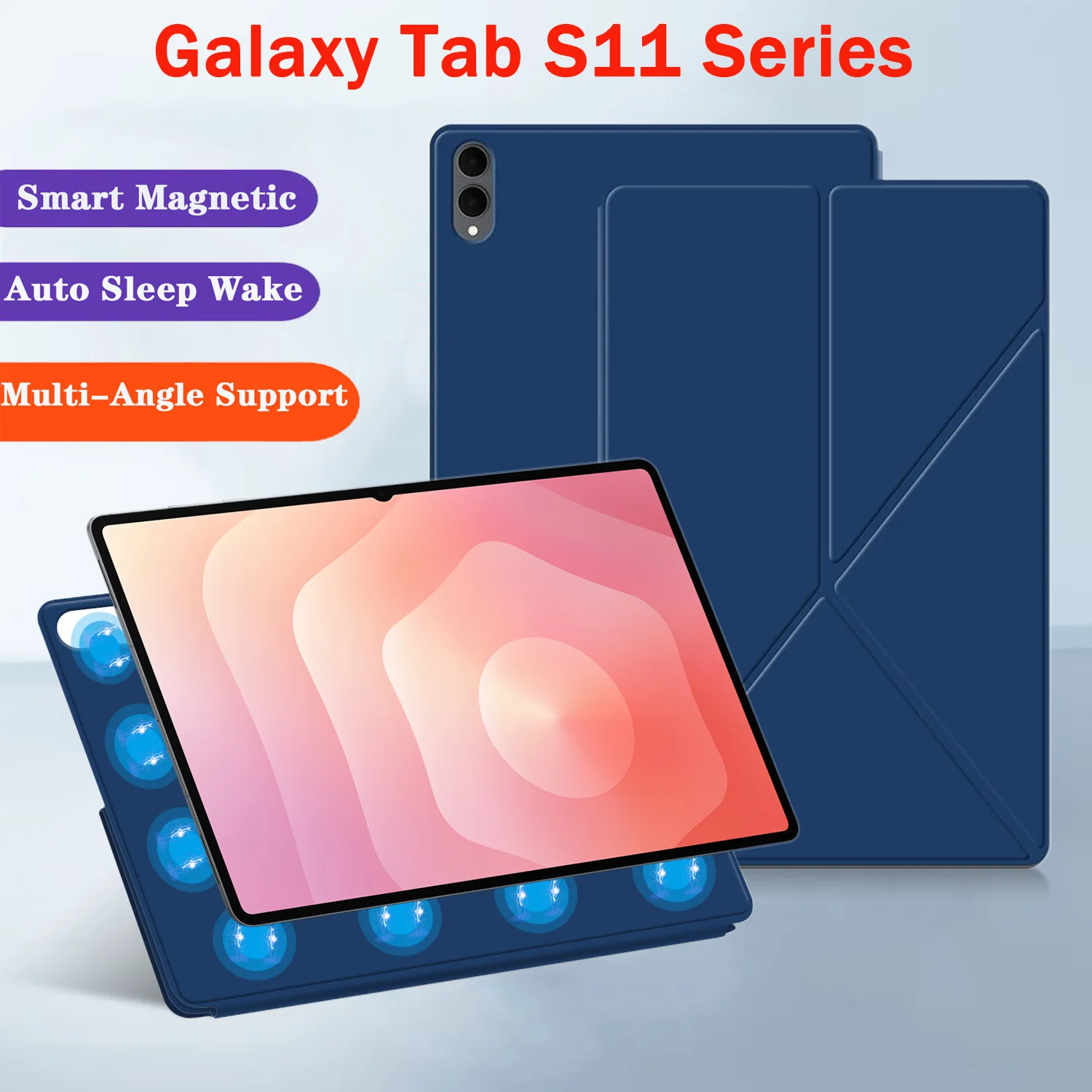 Smart Magnetic Case with Adjustable Stand and Auto Sleep/Wake Function