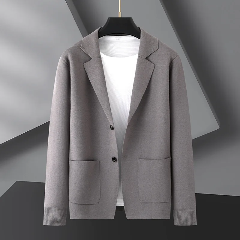 New Arrival Suepr Large Autumn Men's Fashion Casual Suit Collar Knitted Jacket Cardigan Sweater Plus Size L-3XL4XL5XL6XL7XL8XL 4