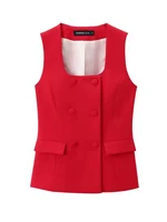 Women 2 Pieces Sets New Fashion Office Vest Top+Split Straight Leg Pants Women's Suit Formal Two Piece Set Women Outfit - Image 6
