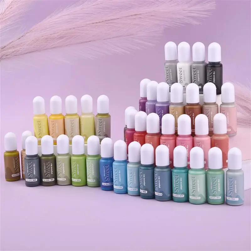 10ML Epoxy Liquid Colorant Dye Ink Pigment Morandi Liquid Dye Ink Alcohol Colorant For Jewelry Making Supplies Tools 36 Colors epoxy resin pigment