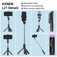 AXNEN L21 Phone Selfie Stick Cellphone Tripod with Extension Rod Bluetooth Remote Control for Android IOS Smartphone Shoot Vlog - Image 6
