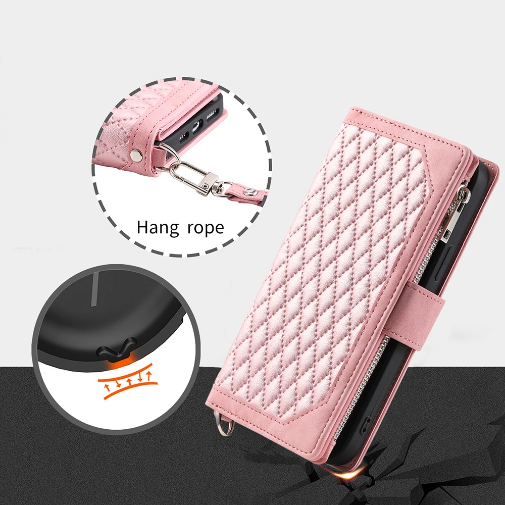 Fashion Zipper Wallet Flip Cover For Xiaomi 11 Lite 5G NE 11T 12T Redmi Note 11 Pro 11S 10 10S 9 9S 8 7 Multi Card Slots Cover