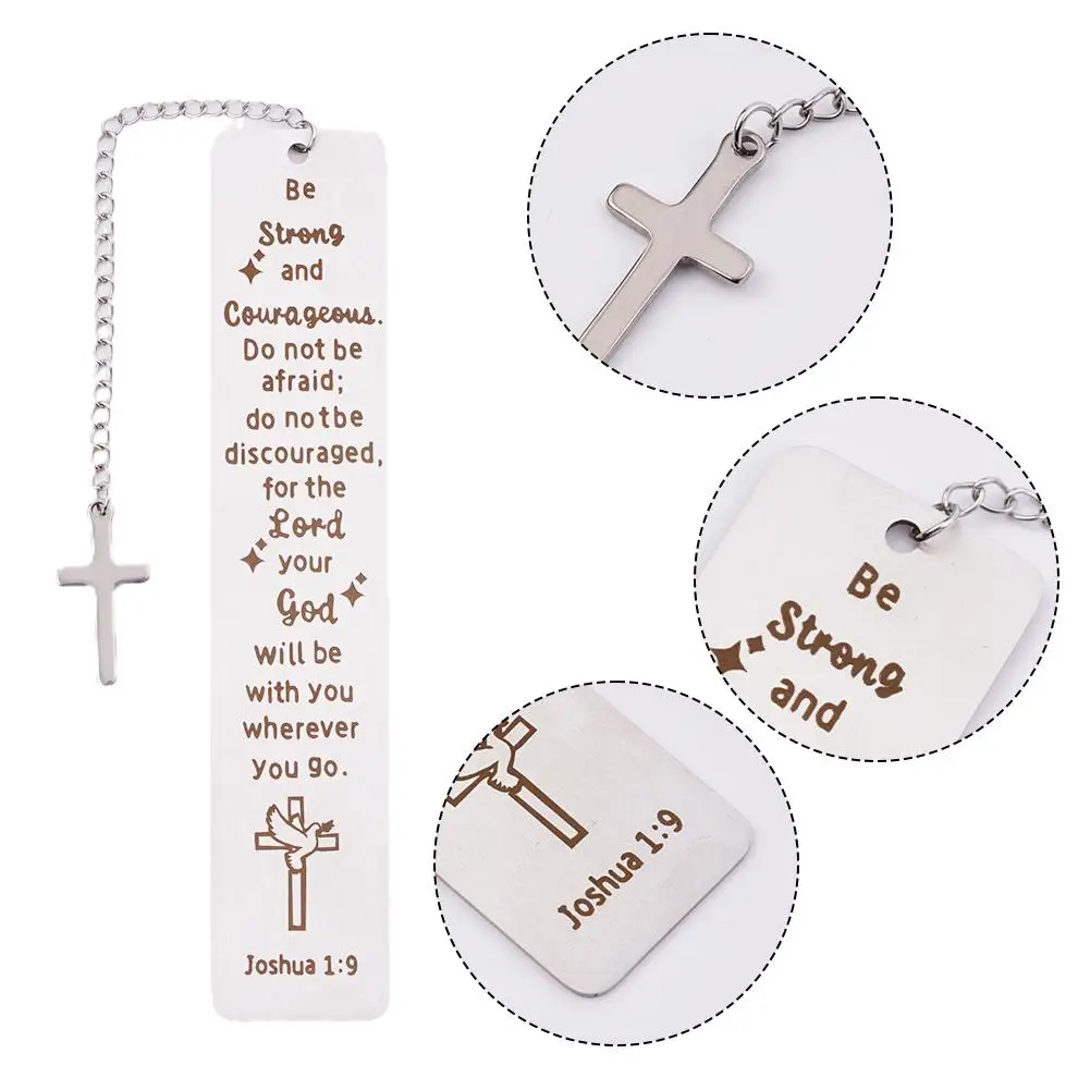 Creative Metal Bookmark With Cross Pendant Inspirational Day Student Stationery Page Reading Book Mark Teacher's Book Gifts K0J9