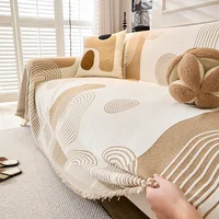Universal Sofa Cover Winter Plush One-Piece Sofa Protector Nordic Sle Machine Washable for Three-Seater Sofa Dustproof 2