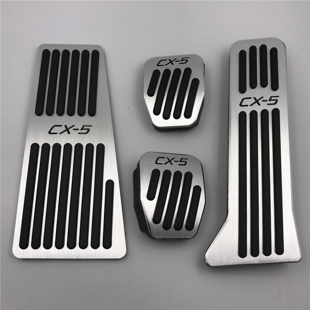 Car Aluminum Pedal Cover For Mazda CX-5 CX5 AT/MT Accelerator Gas Brake Footrest Refit Pad Interior Supply Decorative Accessory