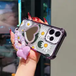 White Daisy Phone Accessory Set with Lanyard and Circular Stand for OPPO Reno10 (PURPLE)