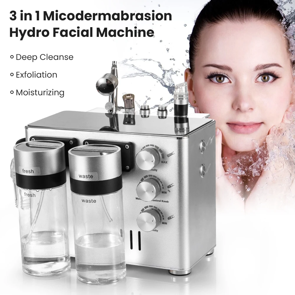 3 In 1 Hydro Dermabrasion Machine Deep Cleansing Machine Facial Clean Dead Skin Removal Spa Facial Microdermabrasion Machine