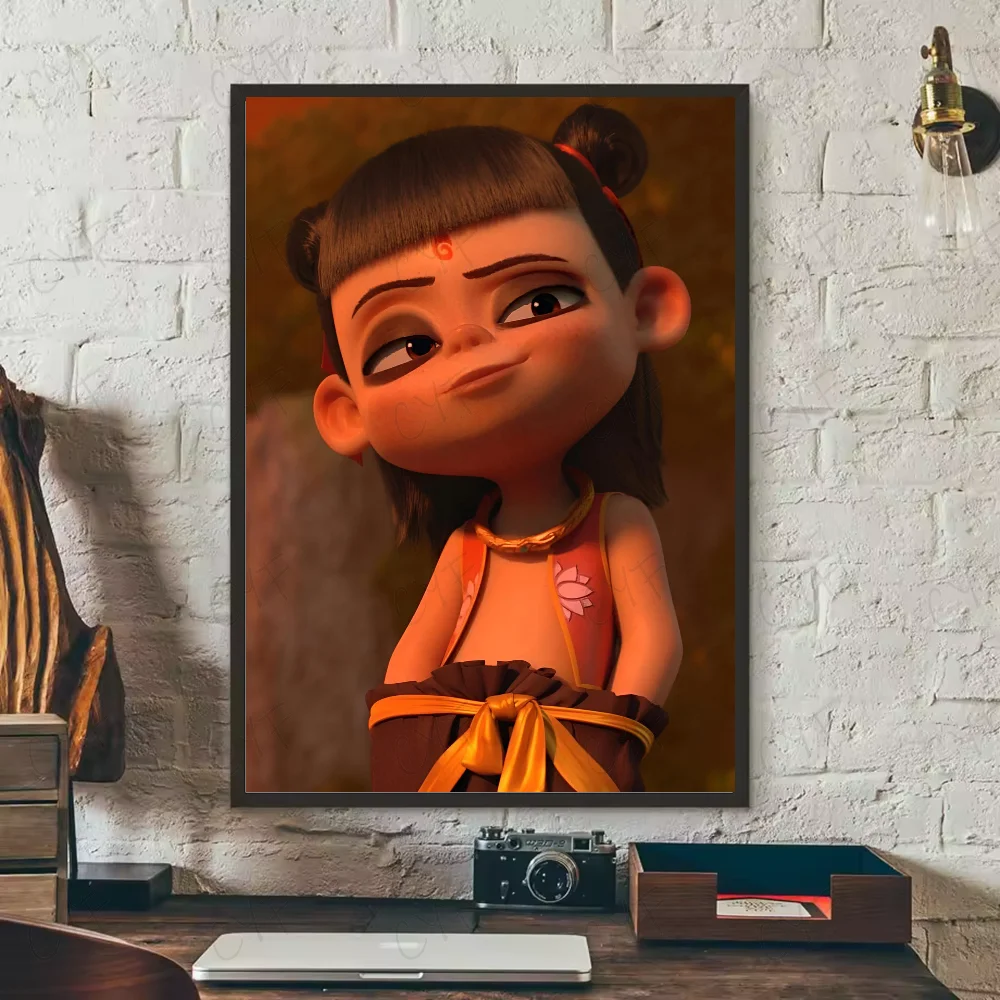 Chinese myth animation Nezha Poster HD art sticky wall waterproof home living room bedroom bar aesthetic decoration