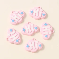 Set of 10 Cute and Quirky Hi Charms for Handmade Jewelry Accessories (Style 4)