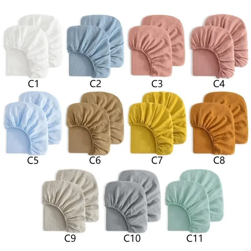 K8GF 2pcs Fitted Bassinet Sheet Breathable Bed Sheet for Standard Size Crib Mattress