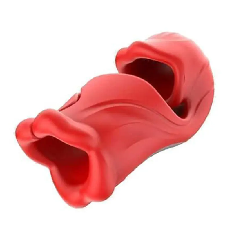 360° Full-Surround Male Masturbator Blowjob Penis Vibrator Dual Lip Grip Glans Trainer Men Massage Sex Toy with 9 Vibration Mode