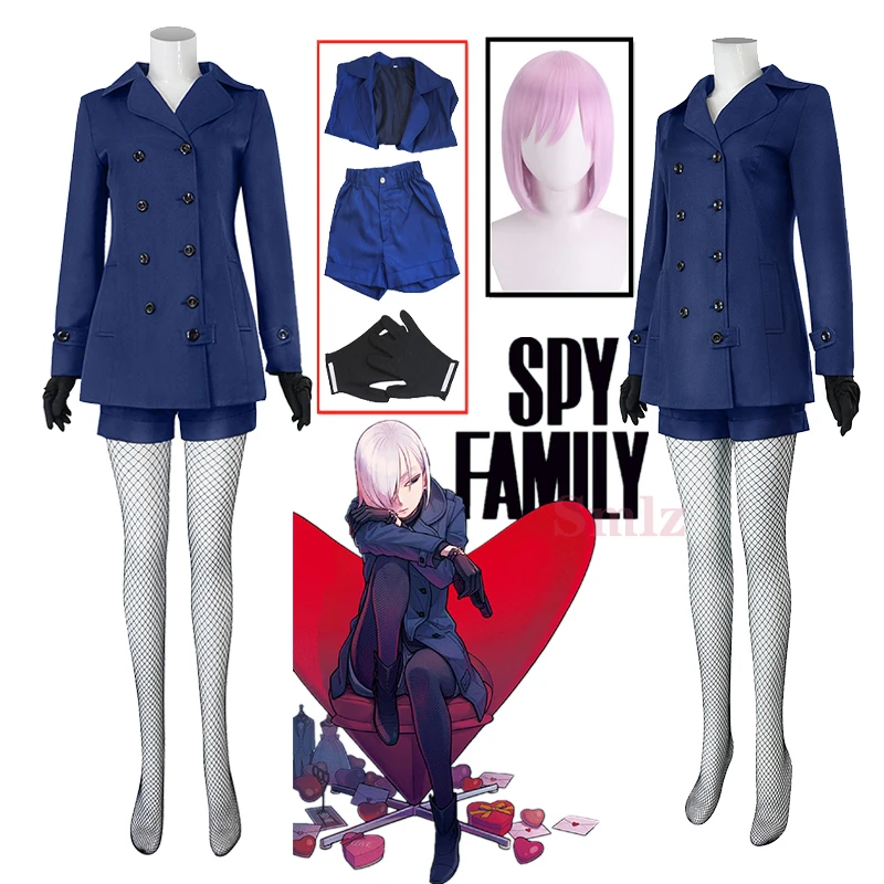 Fiona Frost Cosplay Anime Spy X Family Cosplay Costume Wig Dark Blue Duffel  Coat Shorts Gloves Women Outfit - Cosplay Costumes - AliExpress