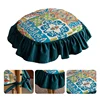 Detachable Washable Floral Pattern/Solid Color Dining Chair Cushion Comfort Non-slip Lace-up Four Seasons Seat Mat Buttocks Pad 3