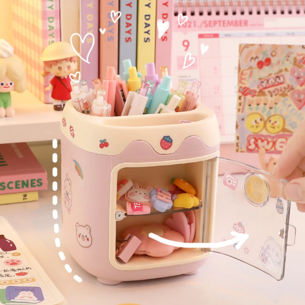 Kawaii Desktop Storage Boxes Multi Grid Stationery Organizer