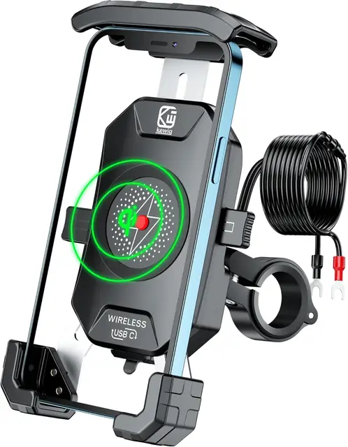 Motorcycle Phone Holder Fast Wireless Charging Quick USB Charger Moto Motorbike Mirror Stand Support Cellphone Handlebar Mount 1