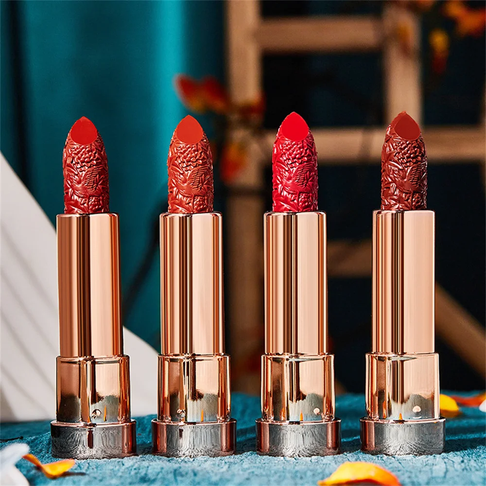 4PCS/Set Velvet Matte Lip Gloss Set Matte Long Lasting Waterproof Lipstick Kit Nourish Moisturizing Professional Lip Makeup Gift 3
