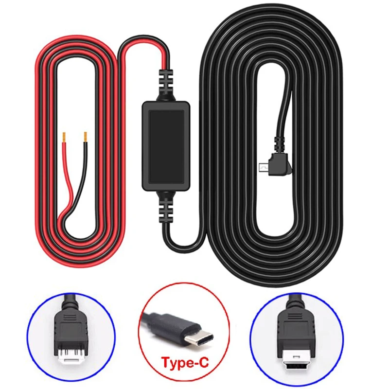 

Car Dash Cam Wire 3.2m DVR Hardwire Cable Kit Video Recorder 12 24V To 5V Mini Micro USB Charger Line Auto Dashcam Camera