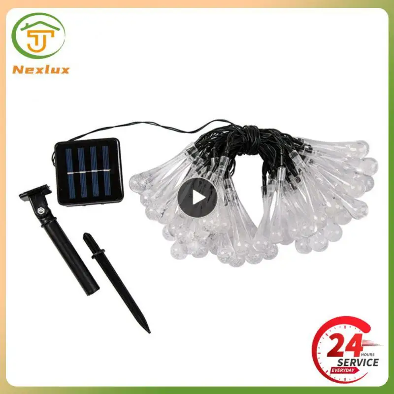 

Рождественская гирлянда в виде капель воды на солнечной батарее, гирлянда для дома и улицы, свадебное украшение для спальни, праздничное освещение