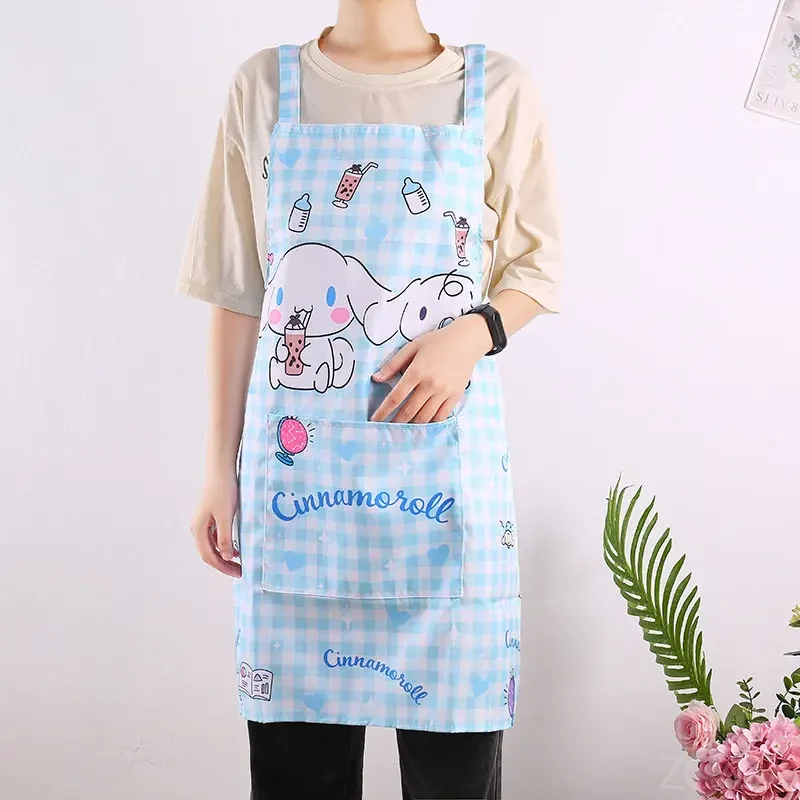 Sanrio Kuromi Adult Cartoon Kitchen Apron Kawaii Anime Hello Kitty Women Man Antifouling Pinafore Cooking Baking Chef Clothing