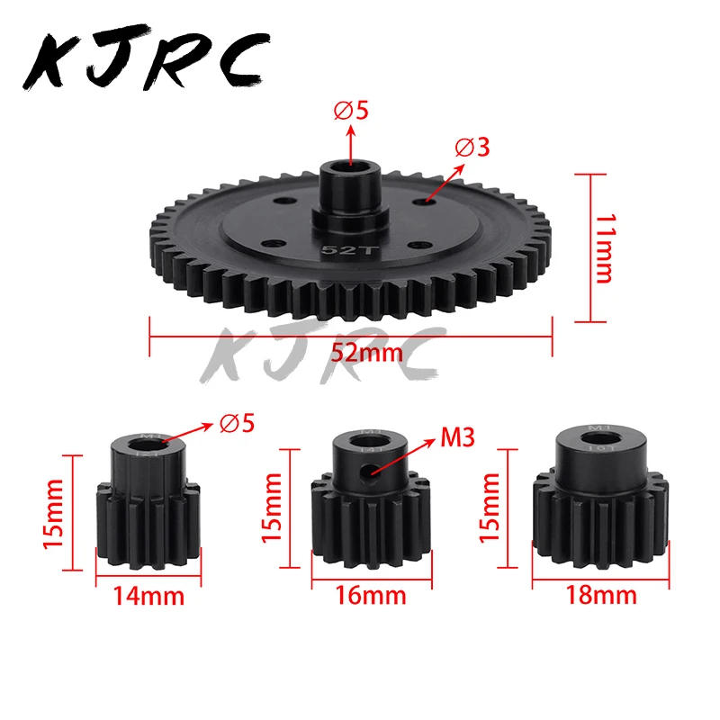 

Стальная прямозубая Шестерня KJRC M1 52T 12T 14T 16T шестеренчатая шестерня, Центральная диффузная Шестерня для ARRMA 1/8 KRATON OUTCAST TALION 1/7 MOJAVE FIRETEAM