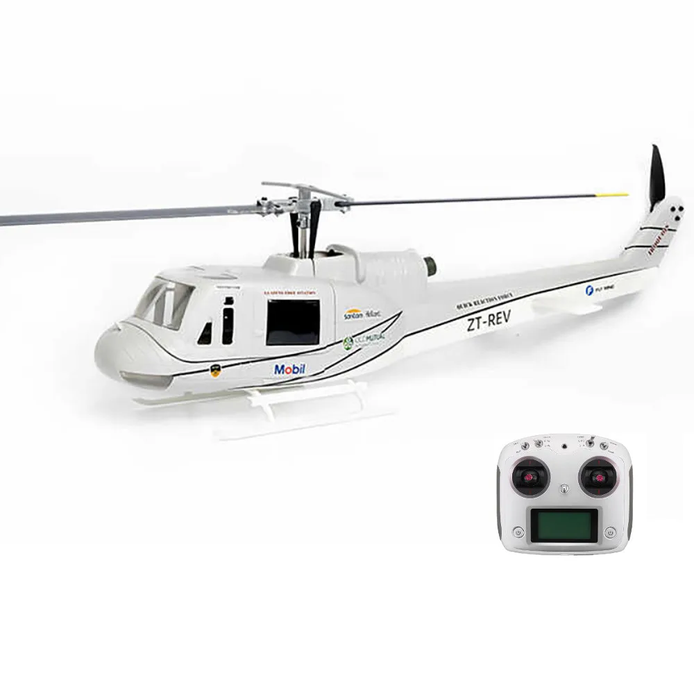 플라이 윙 UH-1 V4 업그레이드 470 클래스 6채널 브러시리스 모터 GPS 고정점 고도 유지 스케일 RC 헬리콥터 (H1 PRO 컨트롤러 포함)