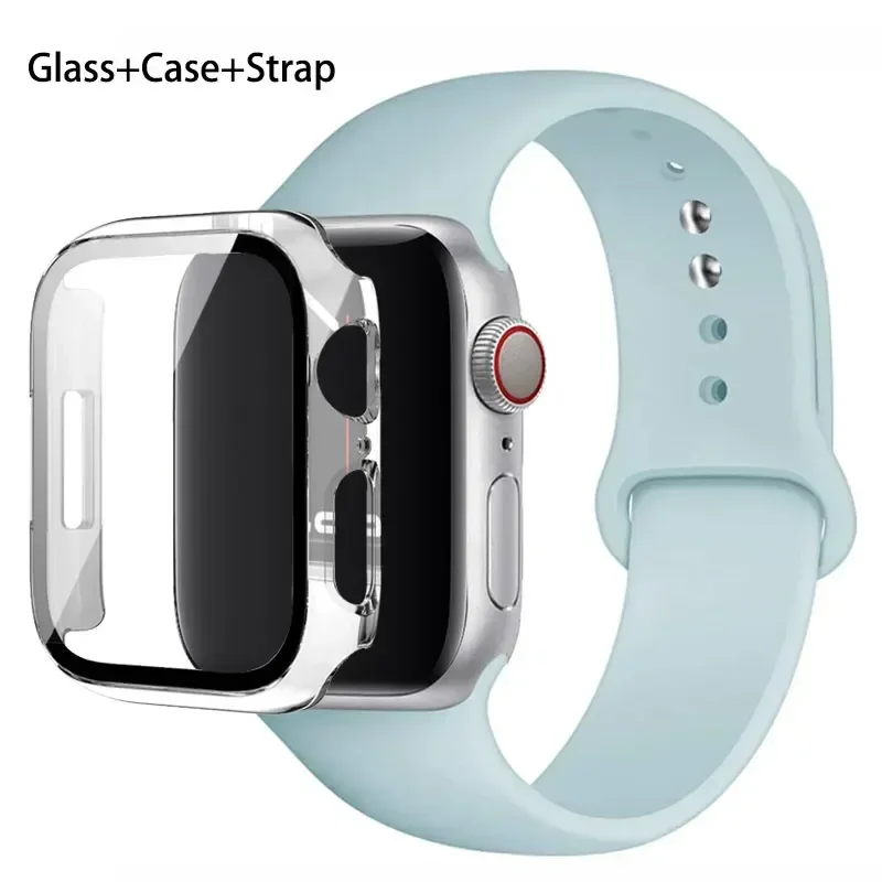 Premium Silicone Sport Band with Glass and Protective Case