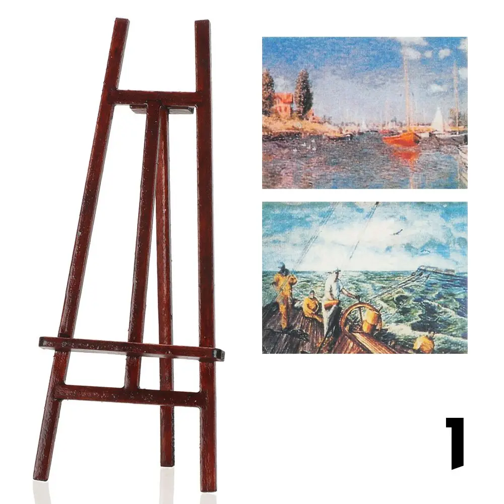 1:12 Dollhouse Miniature Easel Mini Wood Box Artist Paint Pen Drawing Board Dollhouse Furniture Toy Accessories Dollhouse Decor