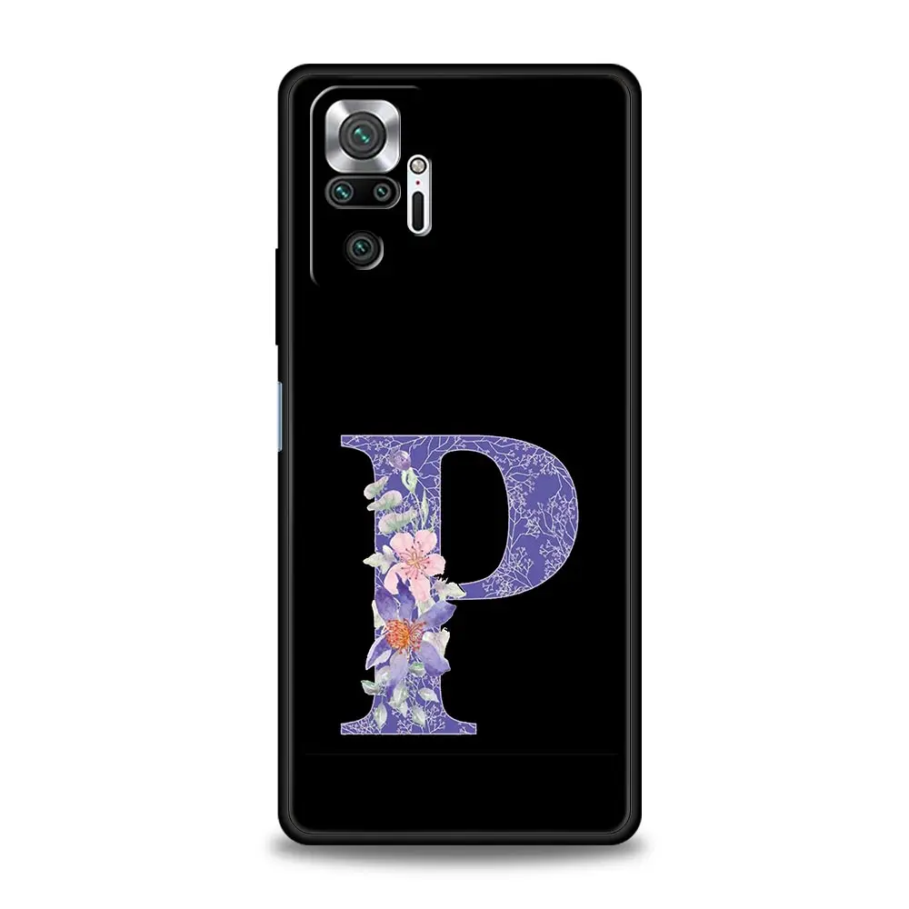 Elegant Retro Purple Flower Initials Phone Case