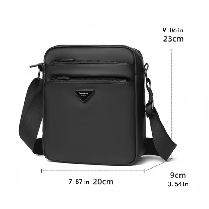 1 Men's Crossbody Bag, Zippered Closure with Adjustable Straps, Suitable for Daily Commuting and Work - Durable Construction