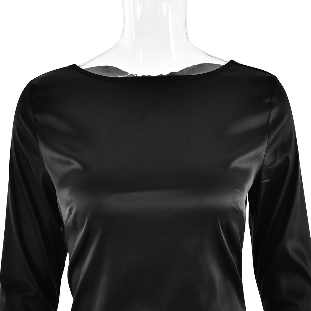 JULISSAMO 2025 New Backless Bandage Irregular Satin Sexy Mini Dress For Women Party Clubwear Long Sleeve Solid Dresses