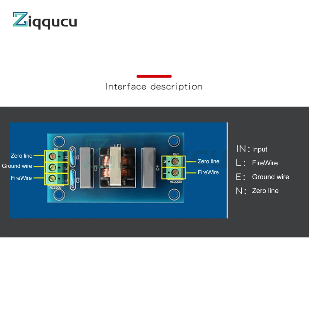 220V EMI Filter Sound Booster Filter Socket 2A EMI Module Power Board Sound Lift Sharp Socket Power power filter module