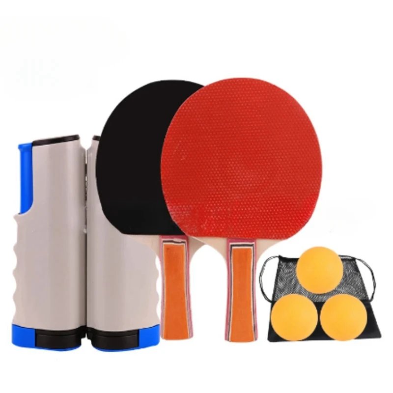 

Table Tennis Racket Set Portable Telescopic Ping Paddle Kit With Retractable Net 3 Ball Durable Family Games Set