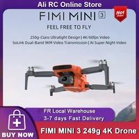 FIMI MINI 3 Drone professionnel 249g 4K 60fps AI Super vidéo nocturne 9KM distance de vol 1/2 pouces 48MP capteur caméra Drone 1