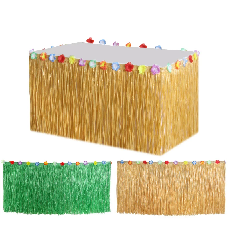 URBZUE Hawaii Luau Tropische Feestdecoratie Set, Hawaii Luau Gras, Tafelrok, Palmbladeren, Bloemen, Benodigdheden, 83 stuks decoraties voor BBQ, Tuin Zomer, Verjaardag, Cocktail Accessoires