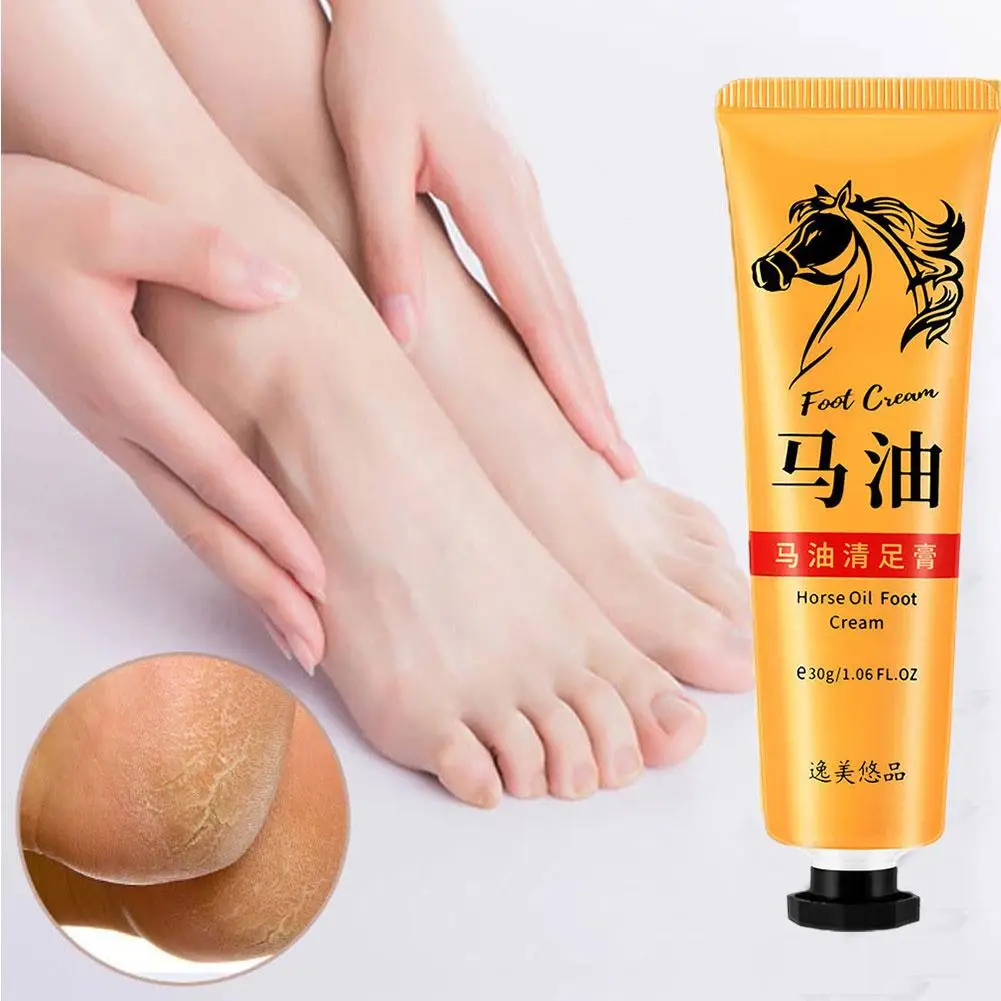 

Anti Crack Foot Cream Heel Cracked Repair Horse Oil 30g Cream Callus Dead Smooth Feet Anti-Drying Removal Skin Skin Hand Ca J6V3