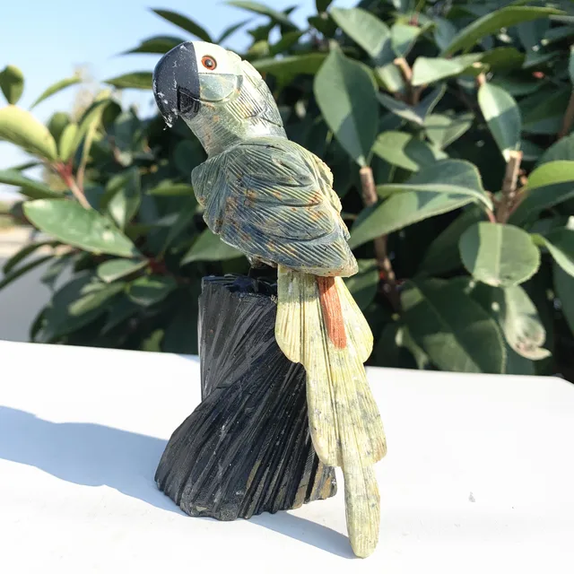天然石,鳥の置物,オウム,家族の装飾のための宝石 - AliExpress