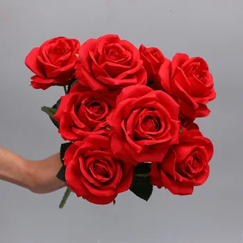 Bouquet di 10 Rose Artificiali, Mazzo di Peonie per Matrimonio, Decorazione Casa, Regalo San Valentino, Accessori per Foto