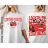 Disney Pixar Cars Lightning McQueen Cotton T-Shirt Women Tops Tees Fashion Clothes Tow Mater Sally Carrera Doc Hudson Outfit 2