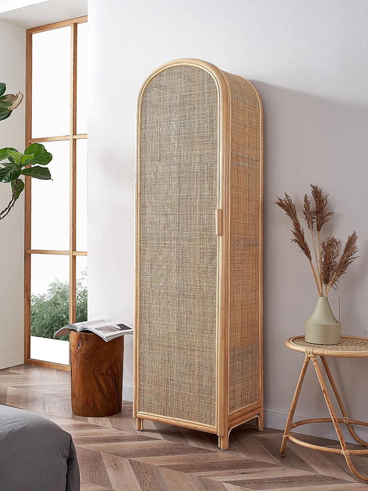 Armoire en rotin, petite armoire de rangement pour chambre à coucher,  armoire combinée moderne simple à une porte - AliExpress