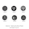 6pairs/set Black Round Stud Earrings Skull Celtic Cross Star of David Viking Wolf Tree Fighter Eye of Horus Unisex Jewerlry QC24 6