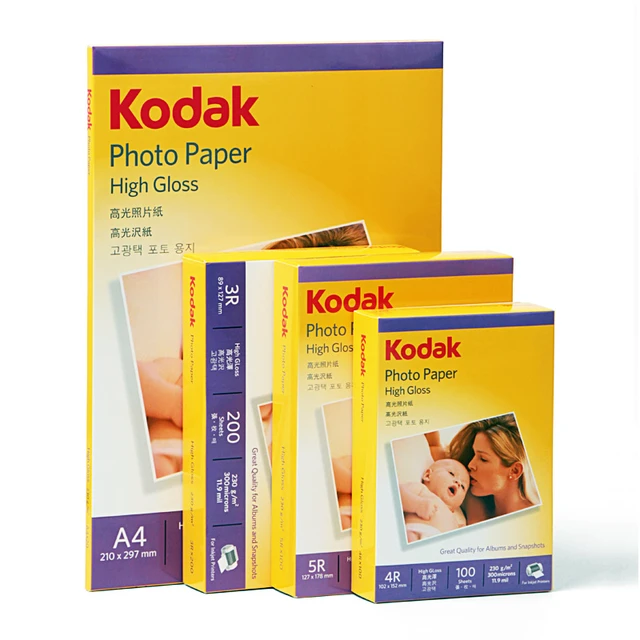 Original Kodak Photo Paper 200g 3R/4R/5R/A4 High Gloss Color Inkjet  Printing Photo Album Instant Dry and Water Resistant - AliExpress