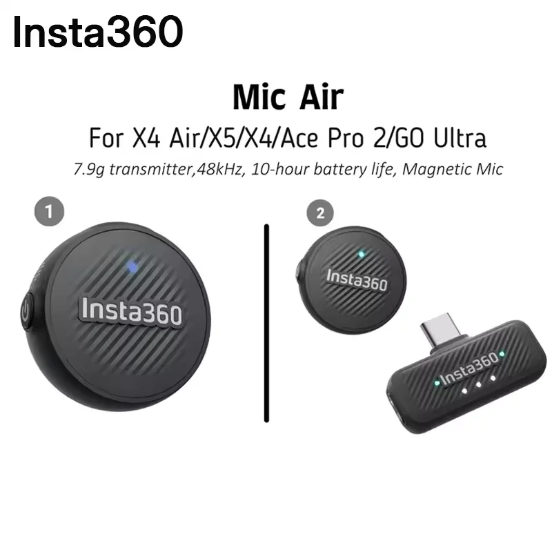 Microphone sans fil Insta360 X4 Mic Air Combo - Rouge