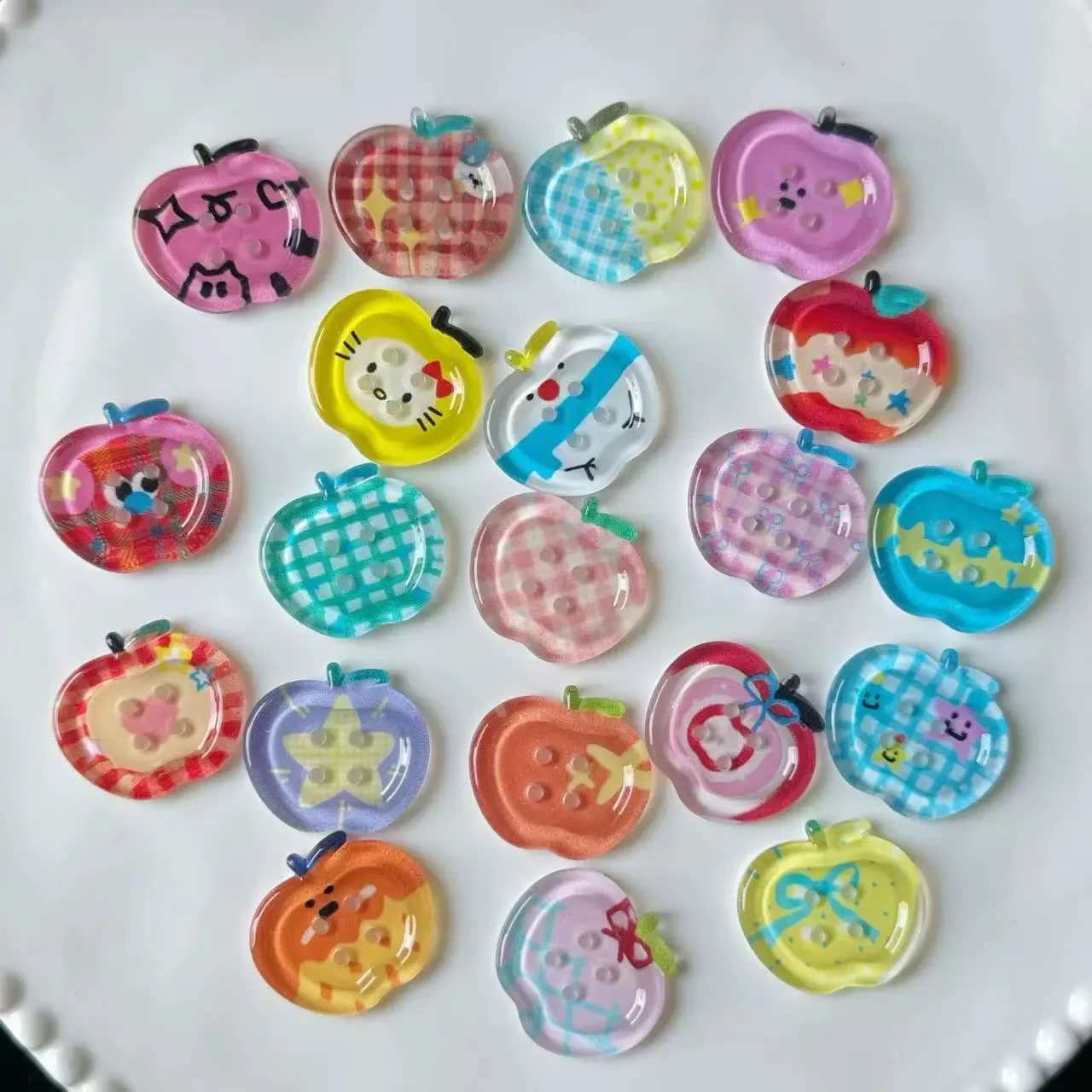 10pcs/bag Ins Style DIY Buttons for Apparel Sewing Supplies Fashion Doll Clothes Accessories and Journaling Scrapbooking Decor